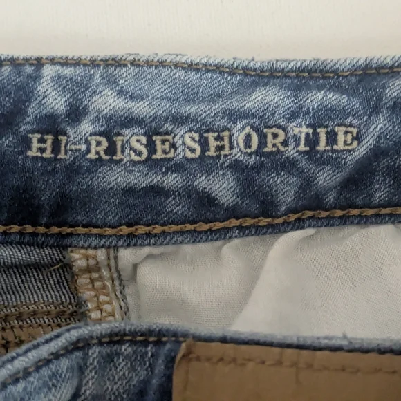 American Eagle Hi Rise Shortie Shorts 0 Distressed Next Level Stretch Women Lace - Picture 16 of 16